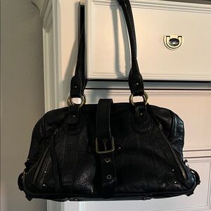 Massimo Dutti Black Leather Handbag